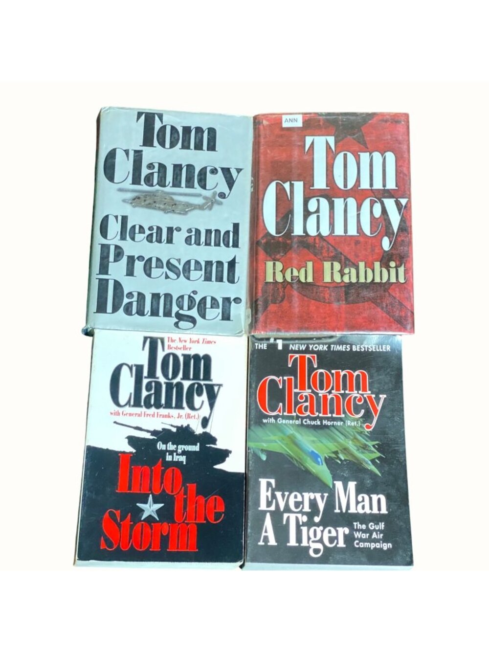 Tom Clancy Hardcover Book Set - Clear And Present Danger Red Rabbit & More